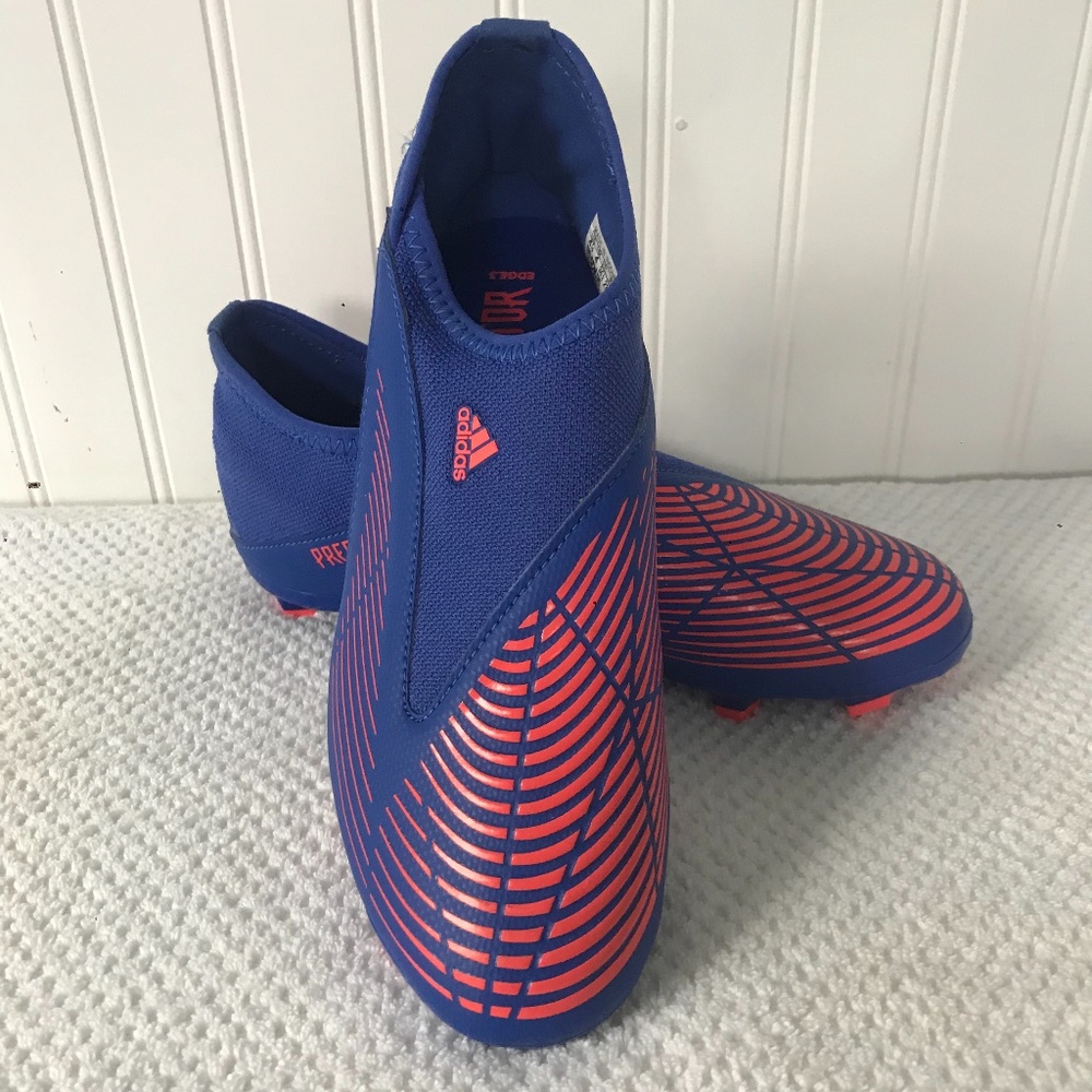 Adidas Predator 3 Soccer Cleats Laceless Blue Orange 4.5 Youth Kids